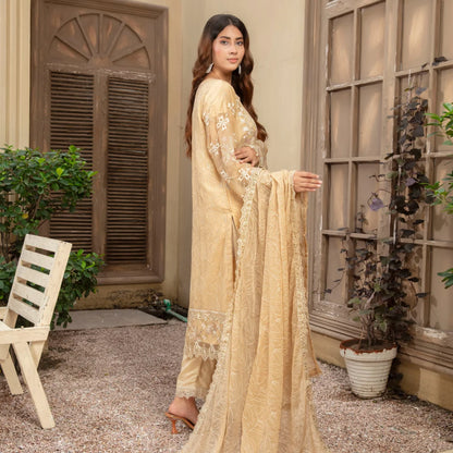 3-Piece Embroidered Chiffon Luxury Dress Stitched Outfit